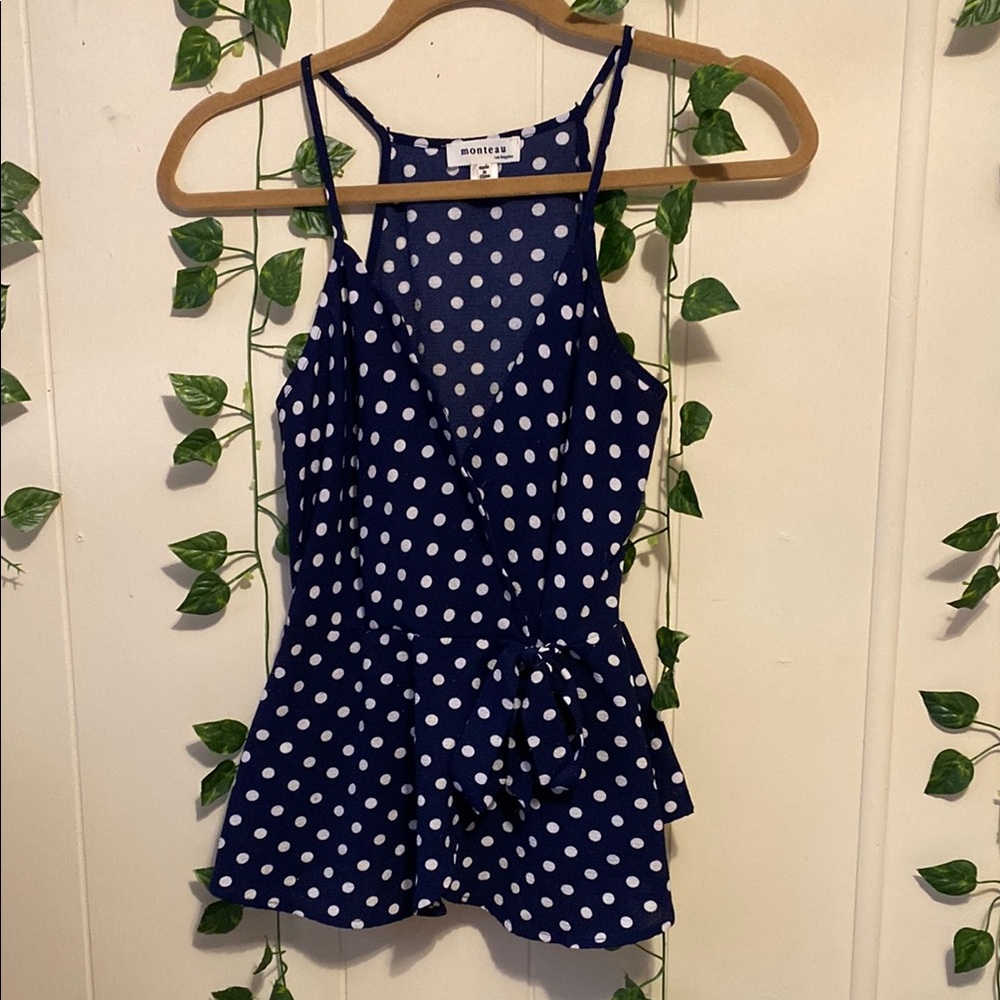 Blue Polka Dot Blouse